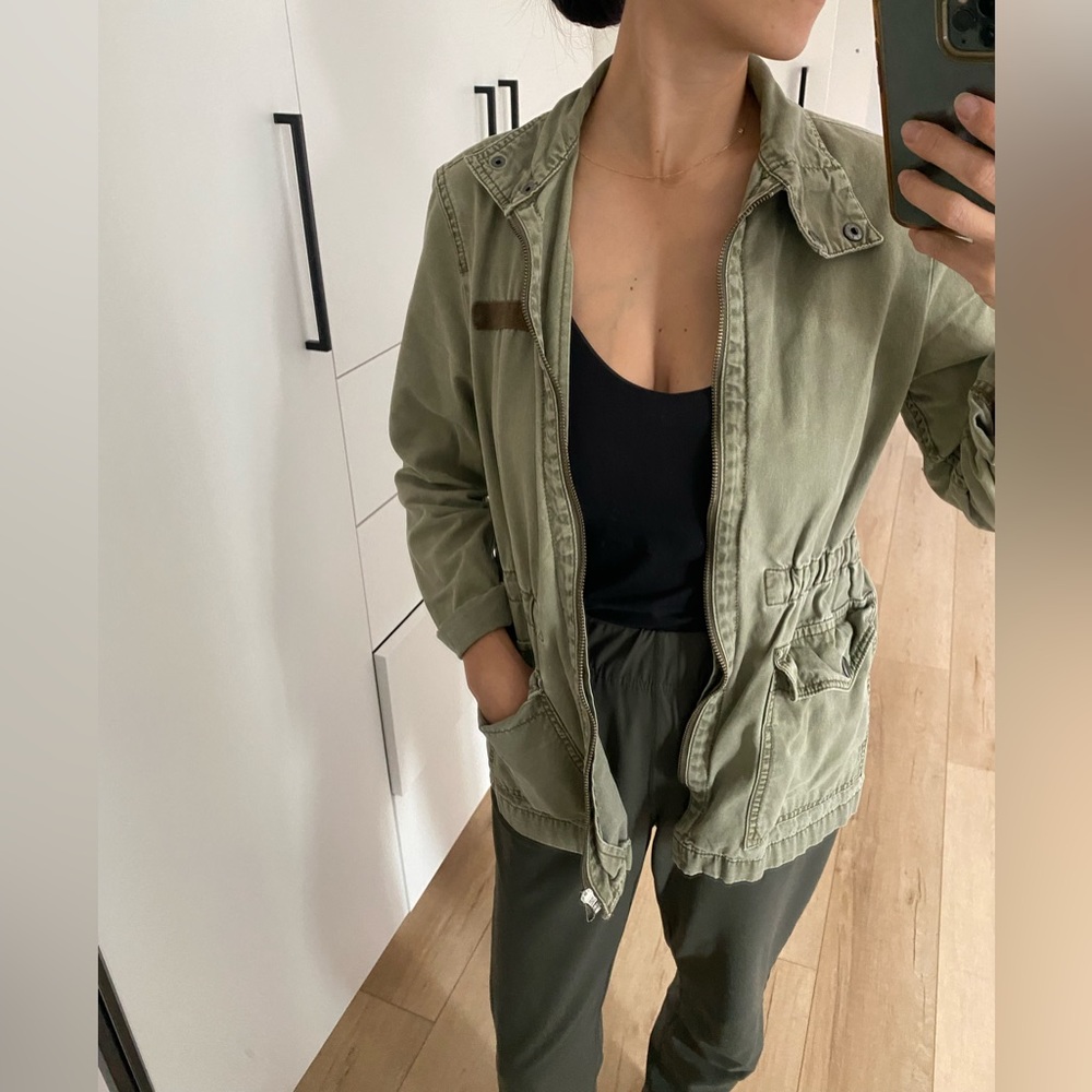 Army green utility jacket